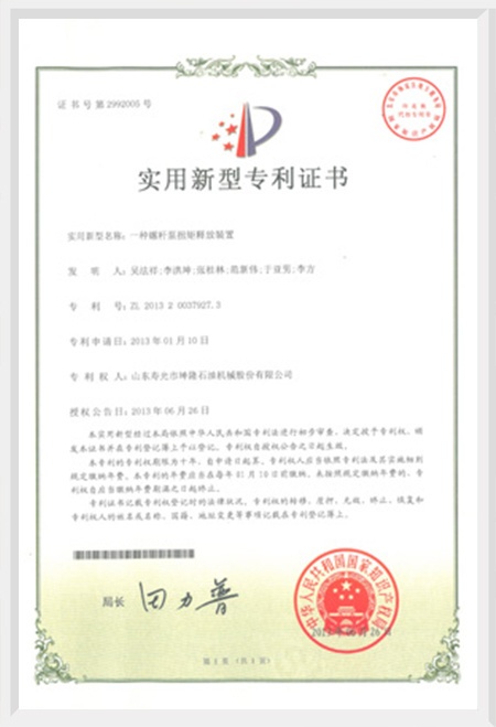 主要实用新型专利