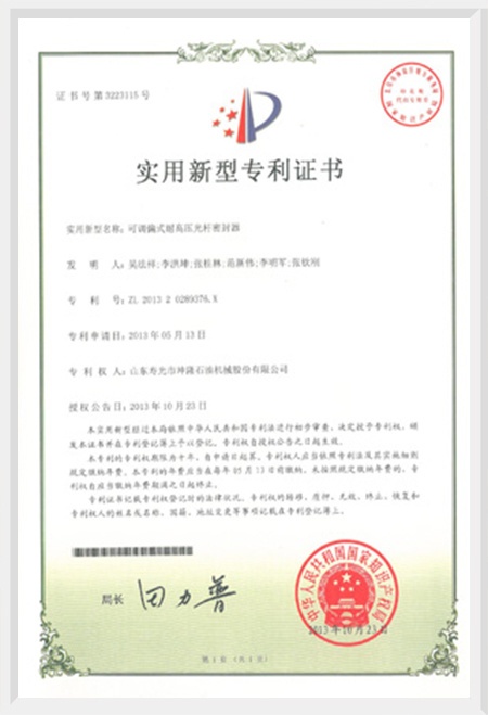 主要实用新型专利